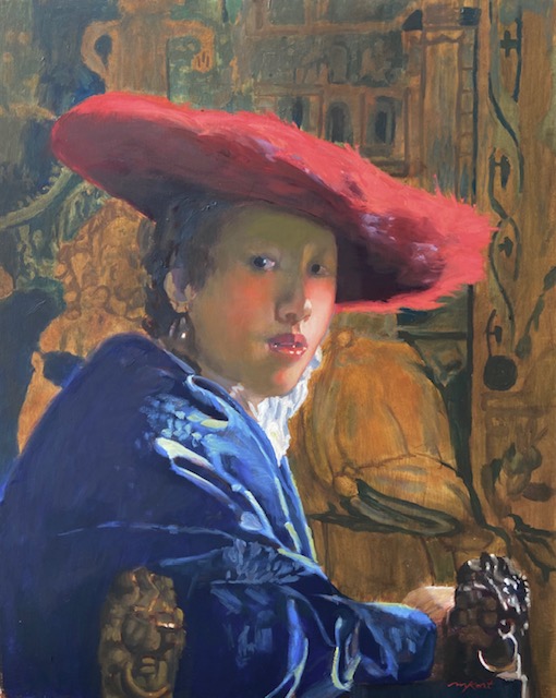 Click to view detail for Vermeer's Girl In Red 20x16 $2100